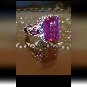COPY - 9.40ctw Patroke Quartz/Orissa Rhodolite Garnet Ring SZ. 5